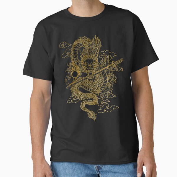 Item preview, Gold Chinese Dragon with Black Background designed and sold by SoccaTamam.