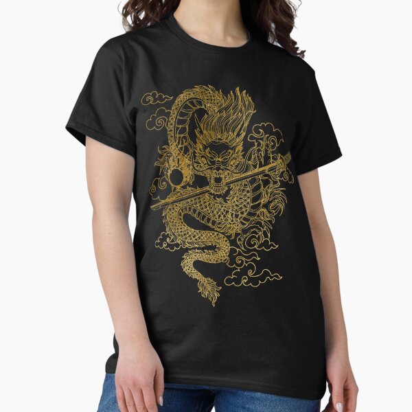 Item preview, Gold Chinese Dragon with Black Background designed and sold by SoccaTamam.