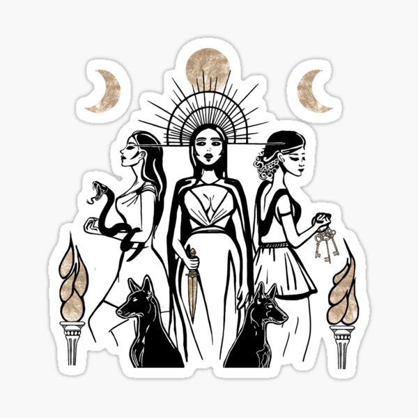 Hecate (Hekate) Triple Lunar Goddess, Ancient Greek Mythology Sticker