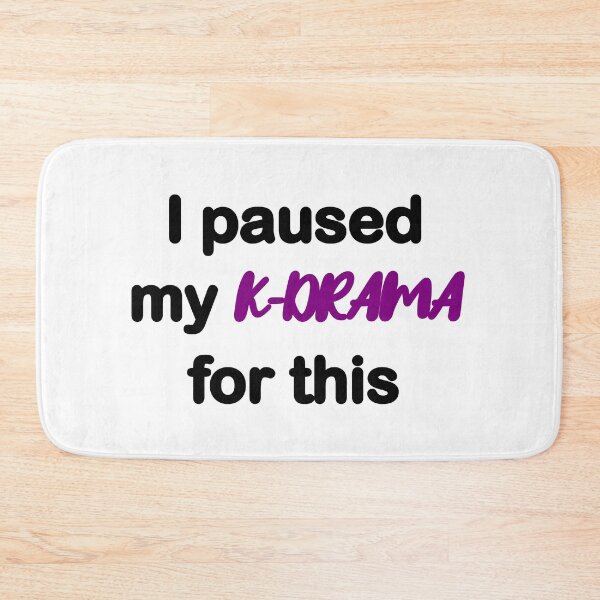 Item preview, I paused my K drama for this funny black and purple cursive block typogpraphy designed and sold by Deegital18.