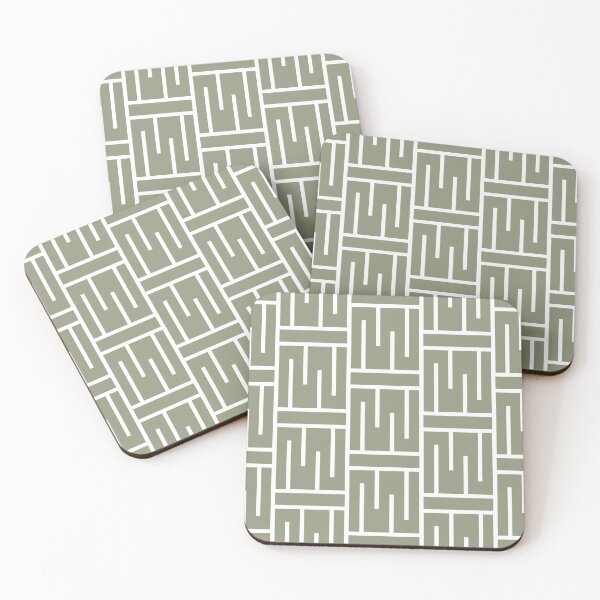 Item preview, Olive Green and White Minimal Line Art Pattern 3 Pairs Valspars 2022 Color of the Year Blanched Thyme 6001-4A - Colour Trends designed and sold by ColorOfTheYears.