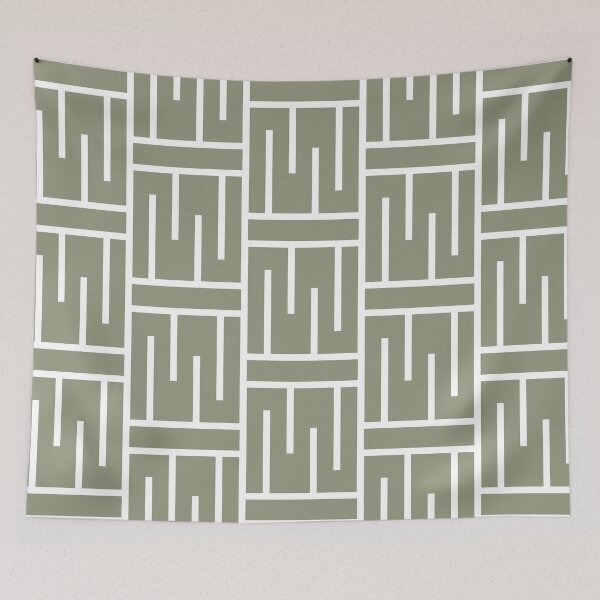 Aperçu de l'œuvre Olive Green and White Minimal Line Art Pattern 3 Pairs Valspars 2022 Color of the Year Blanched Thyme 6001-4A - Colour Trends créée et vendue par ColorOfTheYears.