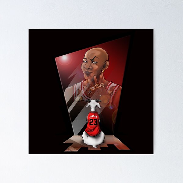 Michael Jordan - GOAT - 6 Rings - Mirror - Cartoon Poster for Sale by  AYA-Design