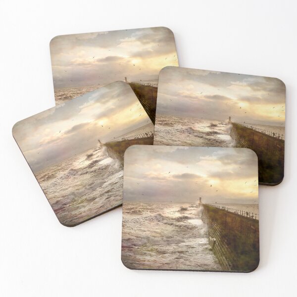 Item preview, Artistic Stormy weather at Tynemouth Pier designed and sold by Violaman.