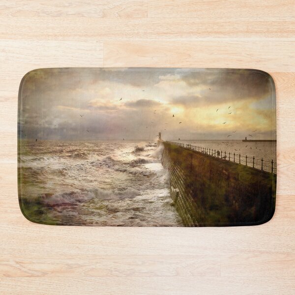 Item preview, Artistic Stormy weather at Tynemouth Pier designed and sold by Violaman.