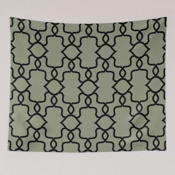Aperçu de l'œuvre Olive Green and Black Ornamental Shape Pattern 4 Pairs Valspars 2022 Color of the Year Blanched Thyme 6001-4A - Colour Trends créée et vendue par ColorOfTheYears.