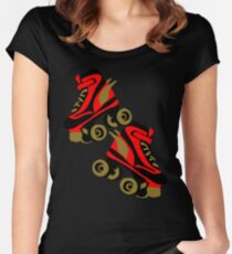 Cool golden roller skates Roller Derby Women's Fitted Scoop T-Shirt