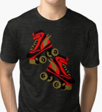 Cool golden roller skates Roller Derby Tri-blend T-Shirt