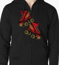 Cool golden roller skates Roller Derby Zipped Hoodie