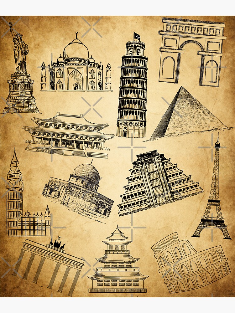 Ukrainian famous historical monuments. Vector sketch Stock Vector | Adobe  Stock