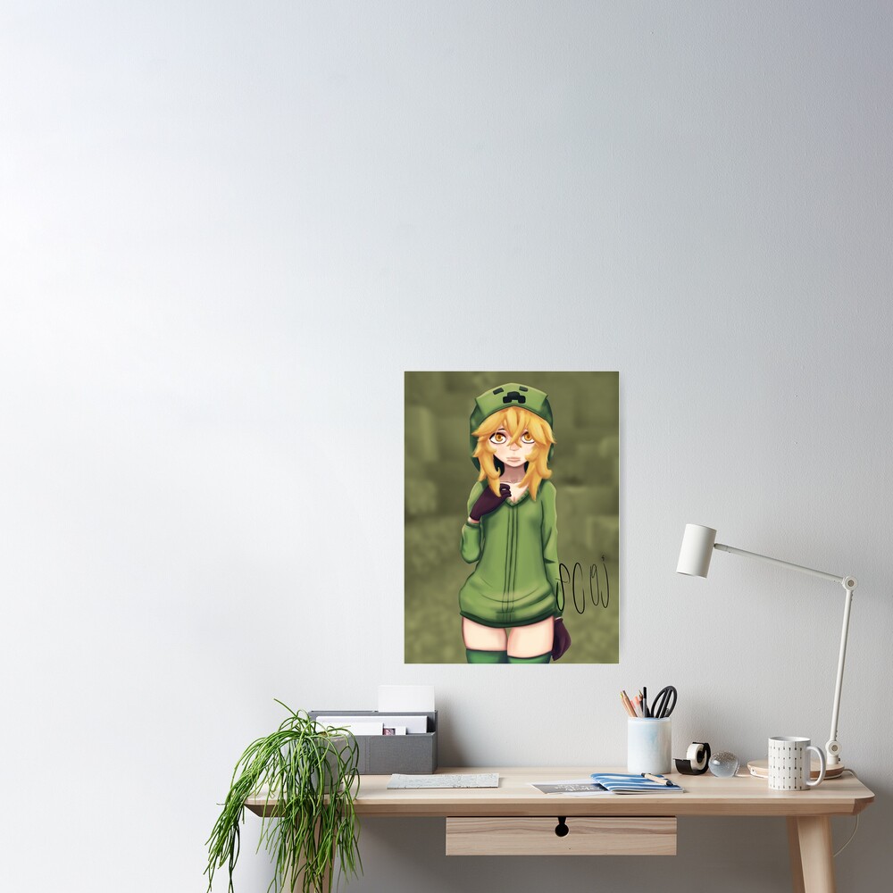 Minecraft Mob Talker Cupa The Creeper Poster By Qcoolcan Redbubble 