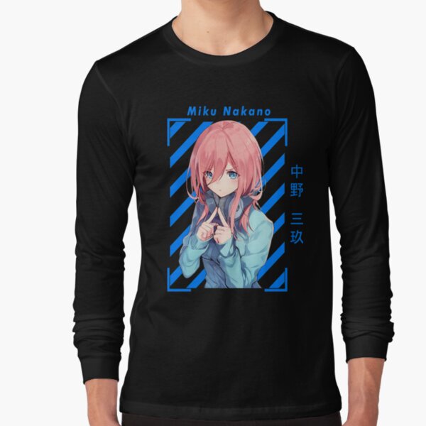 5-toubun no Hanayome Miku Nakano Full Color T-Shirt Black Tee BT0093