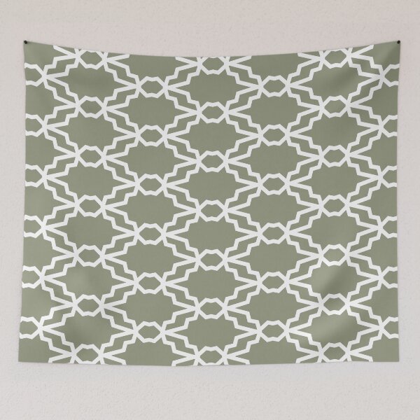 Aperçu de l'œuvre Olive Green and White Tessellation Line Pattern 35 Pairs Valspars 2022 Color of the Year Blanched Thyme 6001-4A - Colour Trends créée et vendue par ColorOfTheYears.