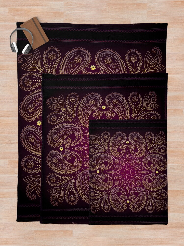 Alternate view of Paisley Eclectic Spiritual Mandala Pattern Throw Blanket