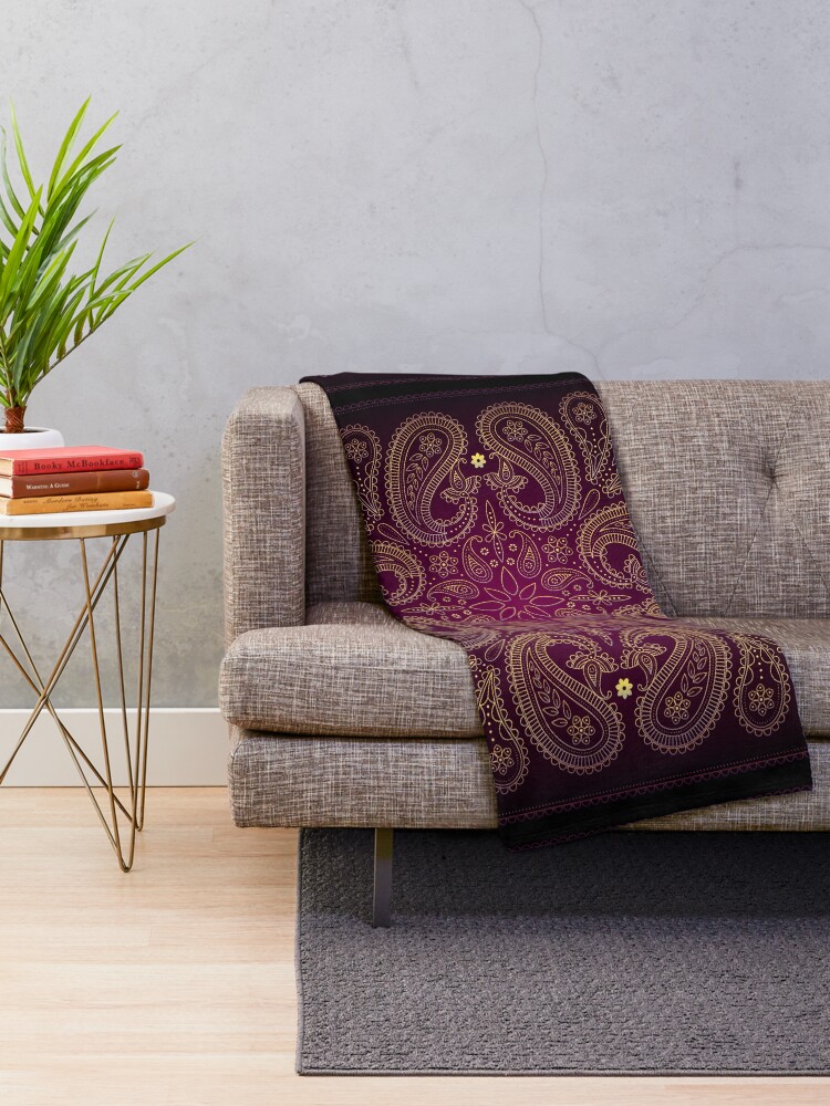 Alternate view of Paisley Eclectic Spiritual Mandala Pattern Throw Blanket