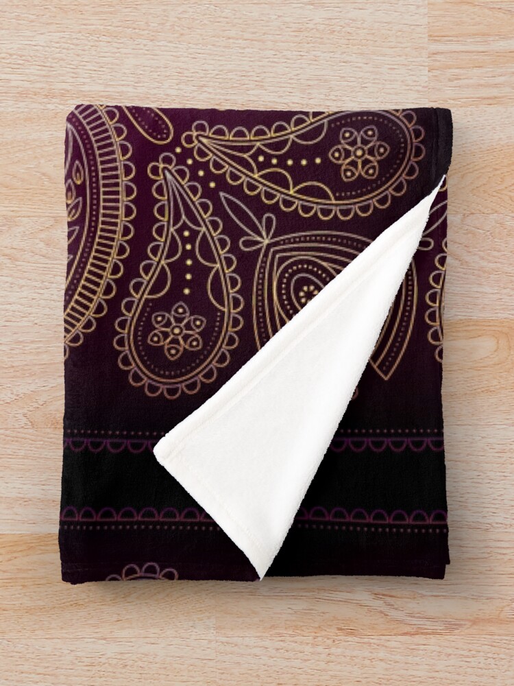 Alternate view of Paisley Eclectic Spiritual Mandala Pattern Throw Blanket