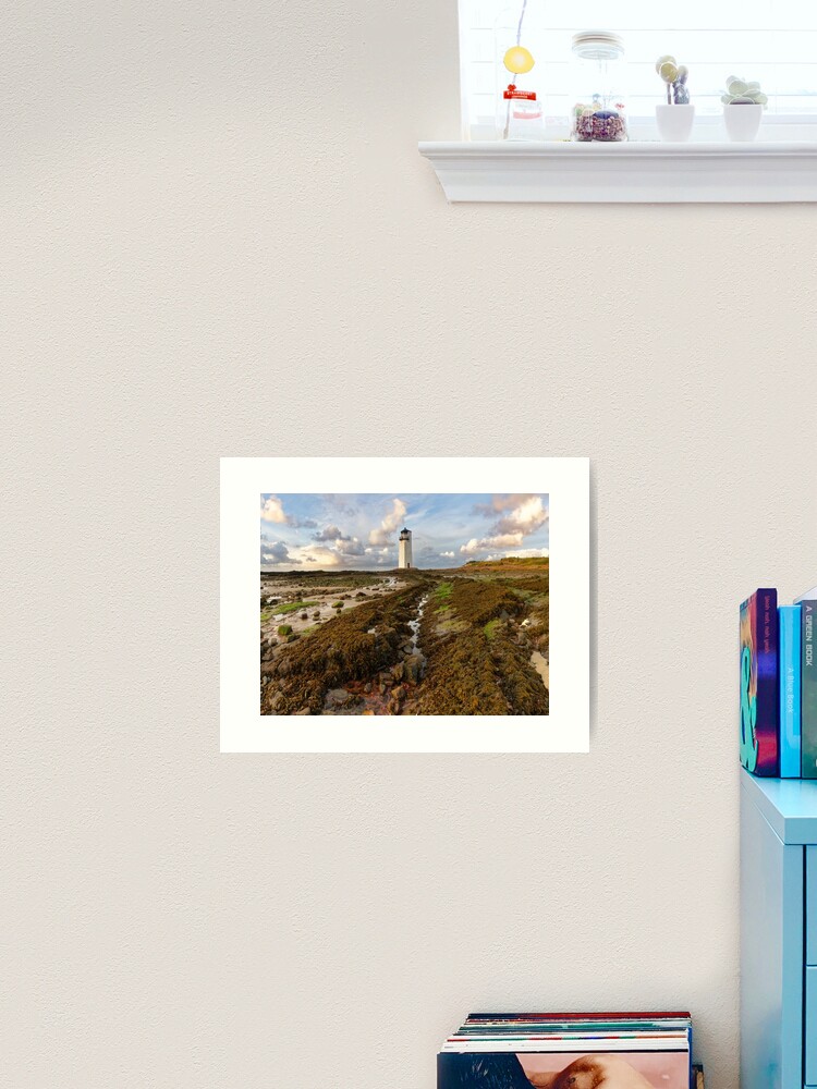 Thumbnail 2 of 3, Art Print, Southerness Lighthouse at Low Tide designed and sold by sjbowen.