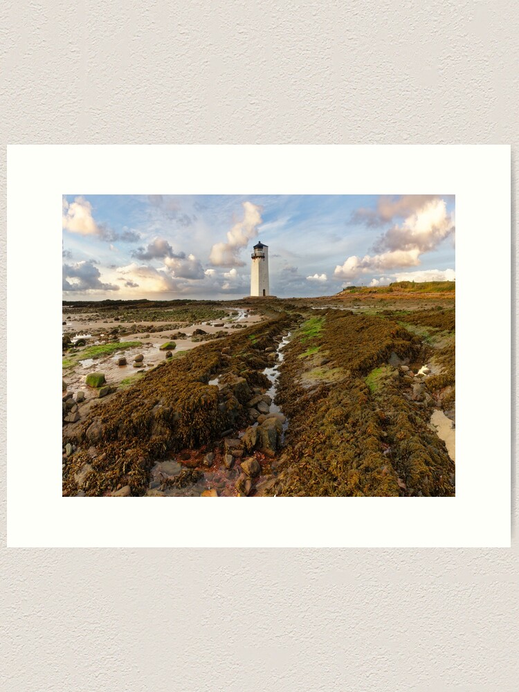 Thumbnail 1 of 3, Art Print, Southerness Lighthouse at Low Tide designed and sold by sjbowen.