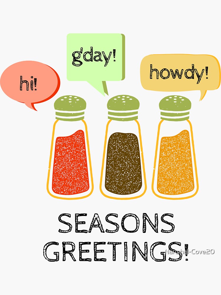 "Season's Greetings Pun" Sticker for Sale by NarwhalCove20 Redbubble