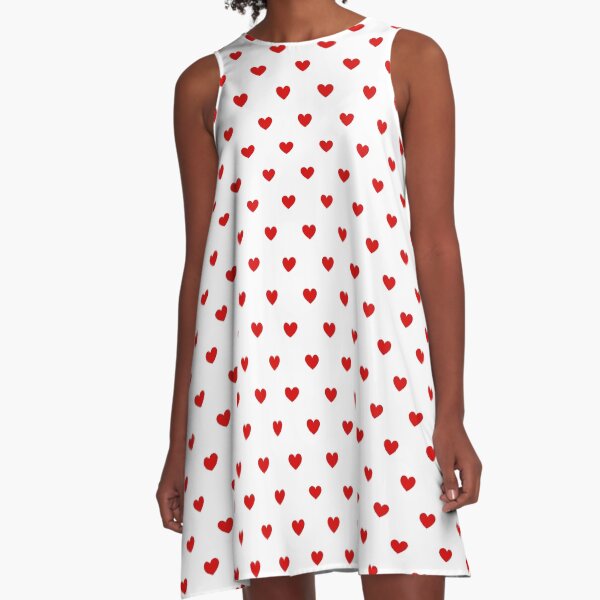 Little Red Hearts A-Line Dress