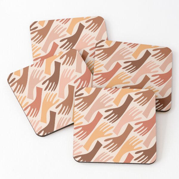 Item preview, Show of Hands Retro Modern Abstract in Skin Tones designed and sold by kierkegaard.