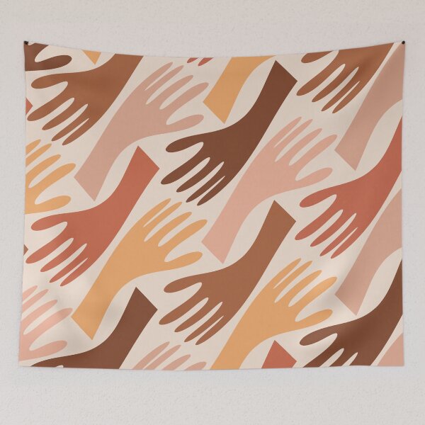 Item preview, Show of Hands Retro Modern Abstract in Skin Tones designed and sold by kierkegaard.
