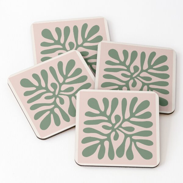 Item preview, Henri Matisse Flower, Paper Decoupes Art green pink back, Matisse Cutout's Flower designed and sold by re-make-.