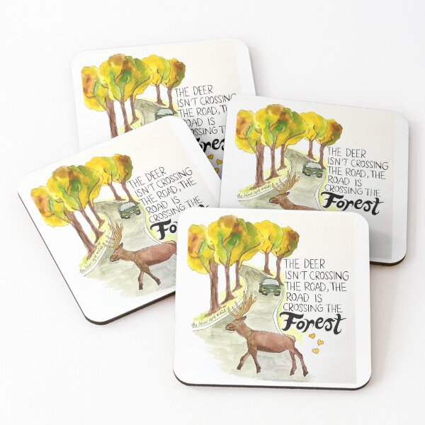 Item preview, The deer isn't crossing the road, the road is crossing the forest designed and sold by hearteyedartist.