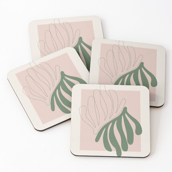 Item preview, Henri Matisse Flower, Paper Decoupes Art green pinky back, Matisse Cutout's inspired designed and sold by re-make-.