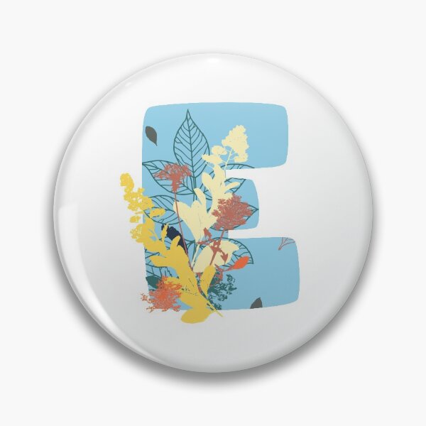 Item preview, Floral Monogram | Blue E designed and sold by MillwoodEngrave.