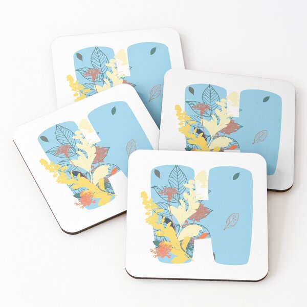 Item preview, Floral Monogram | Blue H designed and sold by MillwoodEngrave.