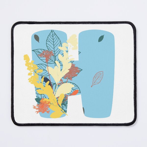 Item preview, Floral Monogram | Blue H designed and sold by MillwoodEngrave.