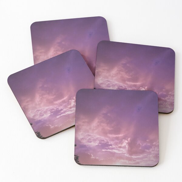 Item preview, A Natural Purple Gradient Dreamy Sky with tree branches & Scattered White Cotton Candy Clouds - Photography designed and sold by By Roqia.