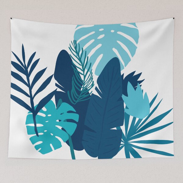 Item preview, Teal, Turquoise-Blue-Hues, And Aqua Leaves Design  designed and sold by DEC02.