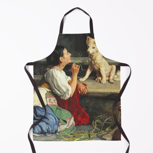 Item preview, A young Italian woman playing with a dog - Axel Helsted designed and sold by brushandframes.
