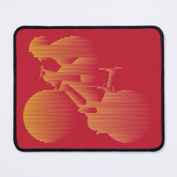 Item preview, Road Cyclist Sprinting Yellow Line Art designed and sold by RabeDesigns.