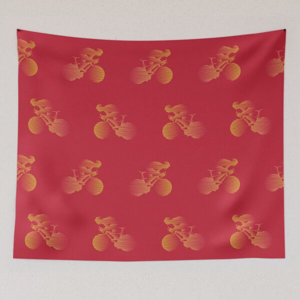 Item preview, Road Cyclist Sprinting Yellow Line Art designed and sold by RabeDesigns.