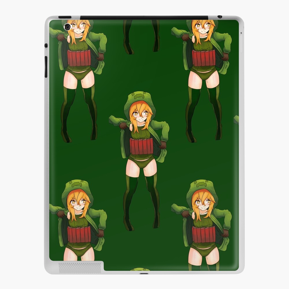 Minecraft Creeper Girl Illustration Meme iPad Case & Skin for Sale by  Destinyplayer