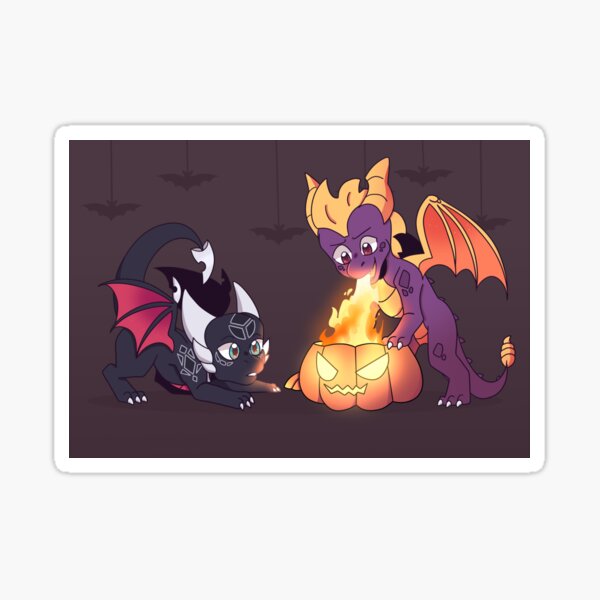 Vista previa del artículo con la obra «Halloween Spyro», diseñado y vendido por Dragnoodles.