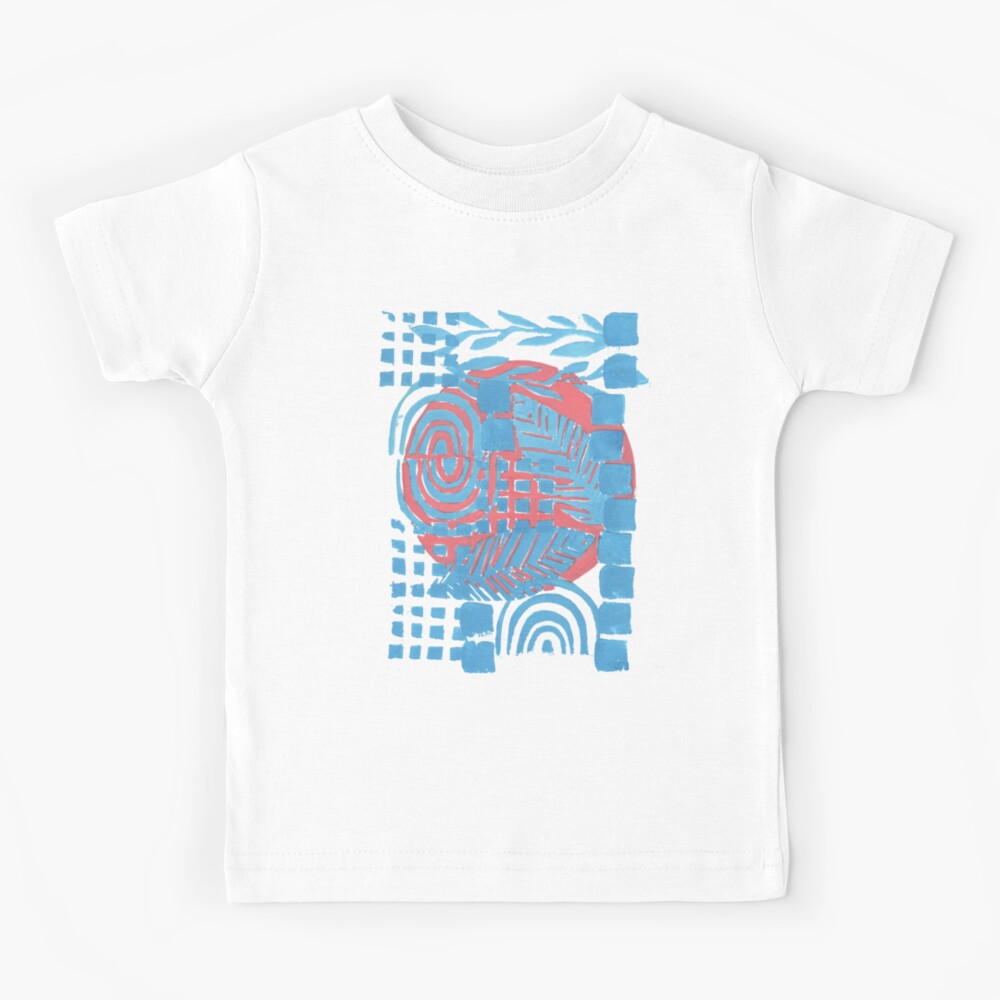 Asymmetrical Block Print Kids T Shirt by Laura Kozdra