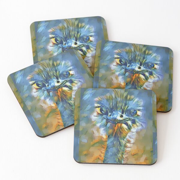 Item preview, Friendly African Ostrich watercolor potrait designed and sold by drawing-valley.