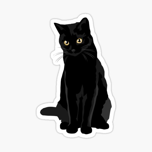 Black Cat Stickers hello anime cute kitty art pun indie 90s