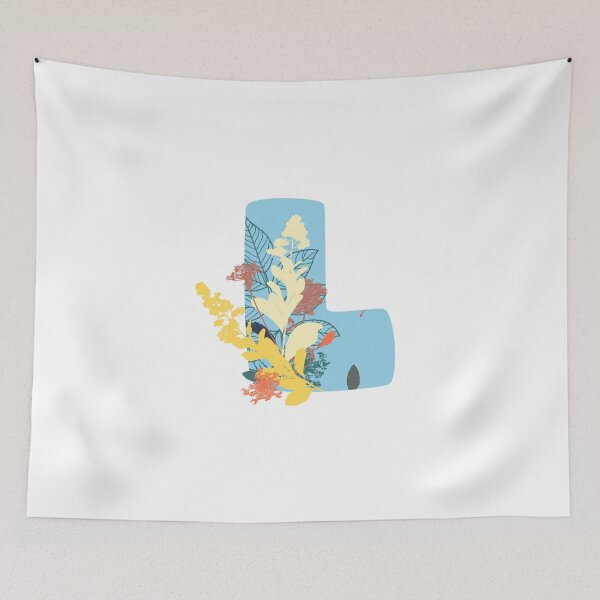 Item preview, Floral Monogram | Blue L designed and sold by MillwoodEngrave.