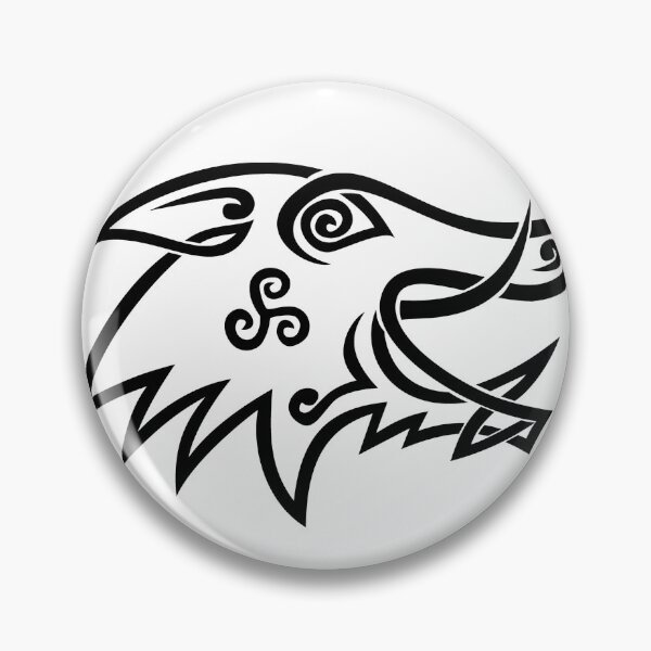 Item preview, Boar Head Celtic Knot Right Side View Black and White Stencil designed and sold by patrimonio.