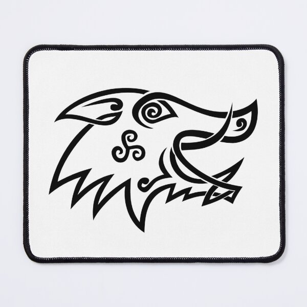 Item preview, Boar Head Celtic Knot Right Side View Black and White Stencil designed and sold by patrimonio.