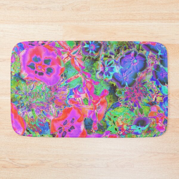 Item preview, Trippy Psychedelic Hot Pink and Purple Flowers designed and sold by myrubiogarden.