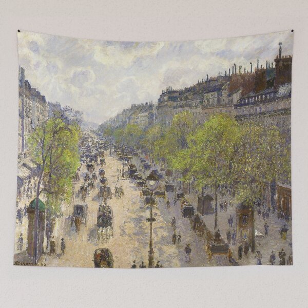 Item preview, Boulevard Montmartre, Spring by Camille Pissarro (1879) designed and sold by allhistory.