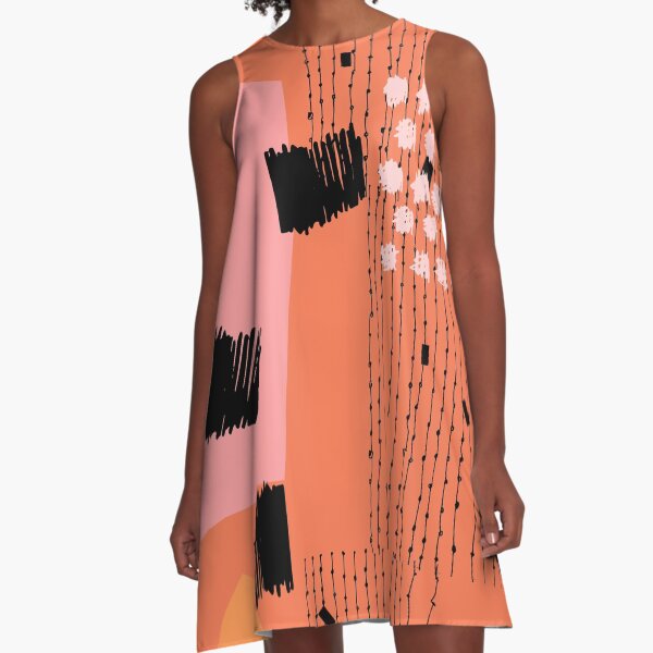 Clementine // Abstract Scribble Retro A-Line Dress