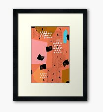 Clementine // Abstract Scribble Retro Framed Print
