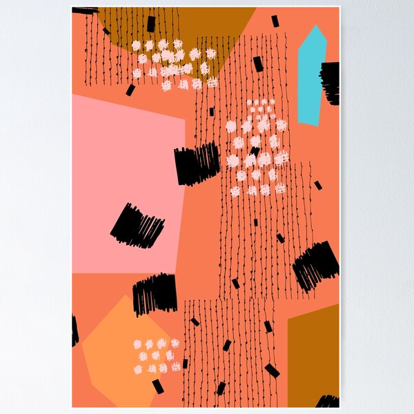 Clementine // Abstract Scribble Retro Poster